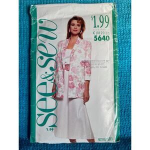 Butterick Sewing pattern 5640 suit top skirt sz 18 20 22